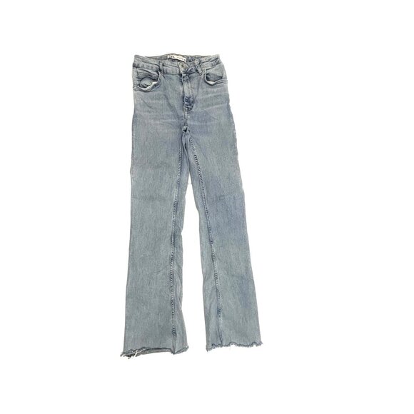 Zara Bootcut Raw Hem Women's size 4 Light Wash Blue Denim jeans - Picture 1 of 3